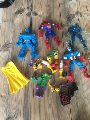 Lot mashers Électro + Iron patriote + Cap’tain + Rick Jones +accessoires