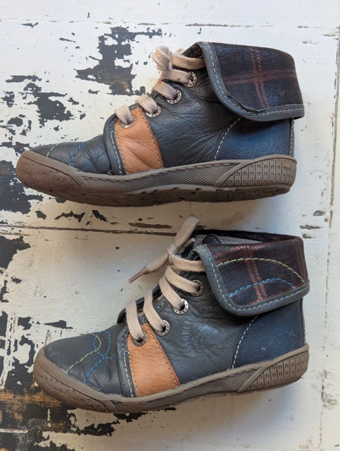 Chaussures montantes cuir bleu NOËL, Garçon – Taille 25 - photo numéro 2