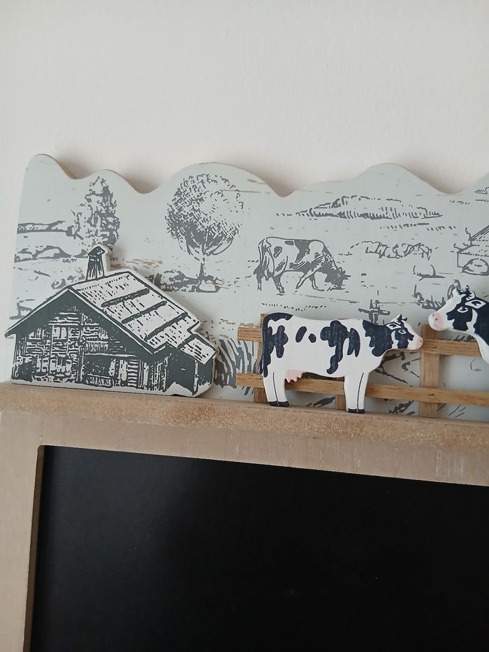 Neuf: Tableau noir en bois thème "La ferme" - photo numéro 3