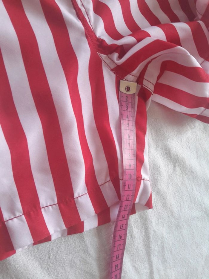 Short de bain rayé rouge status beach - photo numéro 16
