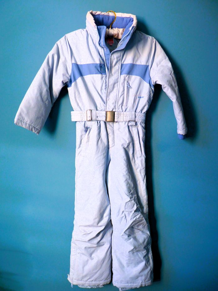 ensemble ski Fille 6 ans Dorotennis combinaison bleu ciel TBE tissu technique sport neige