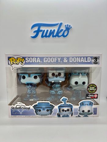 Funko Pop Disney Sora Goofy Donald 3 Pack Glow Chase GameStop 🇺🇸 