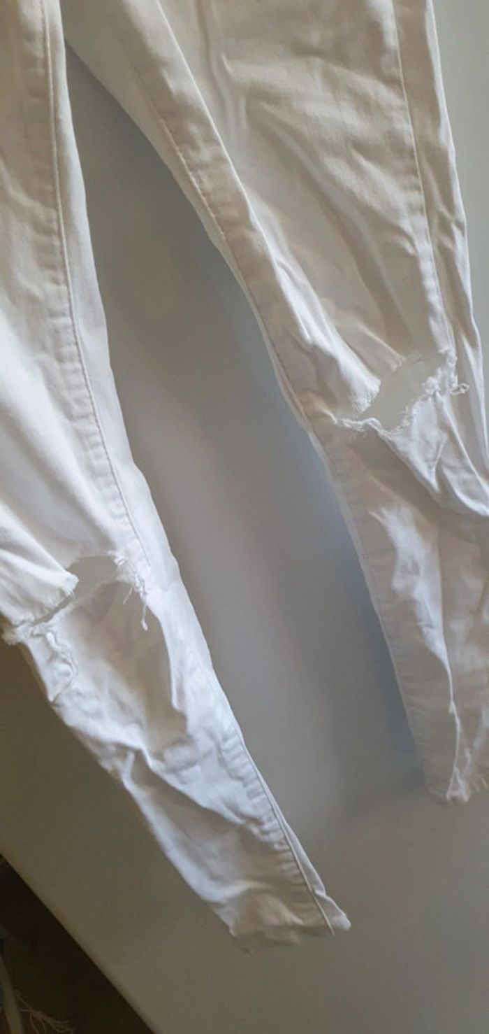Pantalon jean blanc femme taille S - photo numéro 2