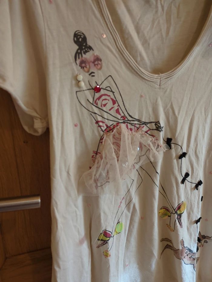 T-shirt courtes manches en crème I Code by Ikks S - photo numéro 3