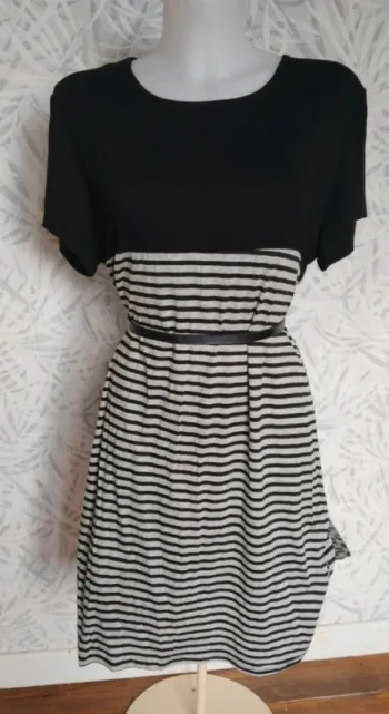 Superbe robe marinière été femme grande taille 42 44 46 48