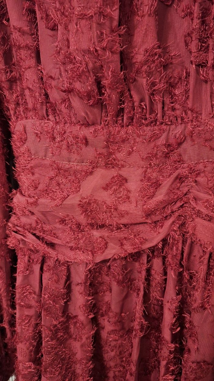 Robe patineuse motifs duveteux bordeaux - photo numéro 5