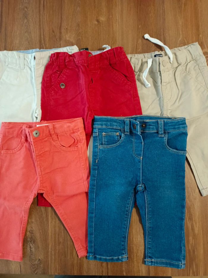 Lot 5 pantalons Kiabi, Tao, Verbaudet 6mois