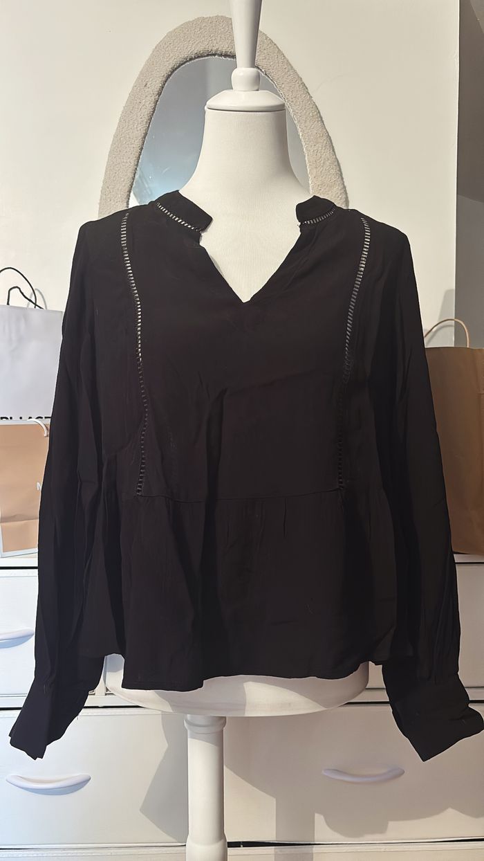 Blouse noire manches longues Monoprix T38