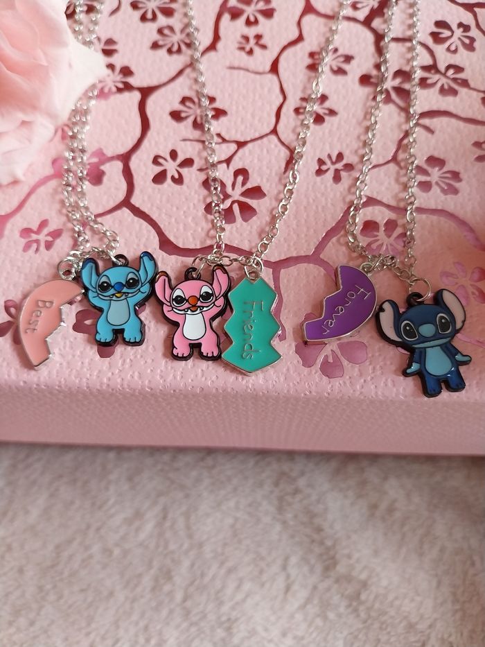 Lot de 3 colliers Best friends stitch