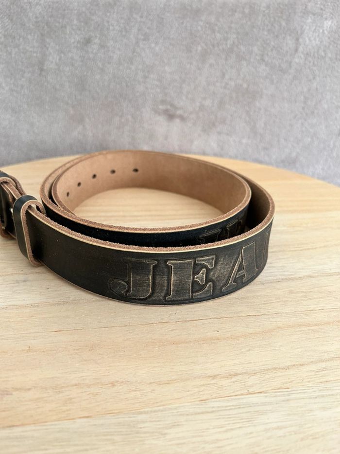 Ceinture en cuir marron taille 105 cm - photo numéro 2