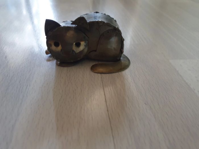 Magnifique chat métal déco vintage - photo numéro 2