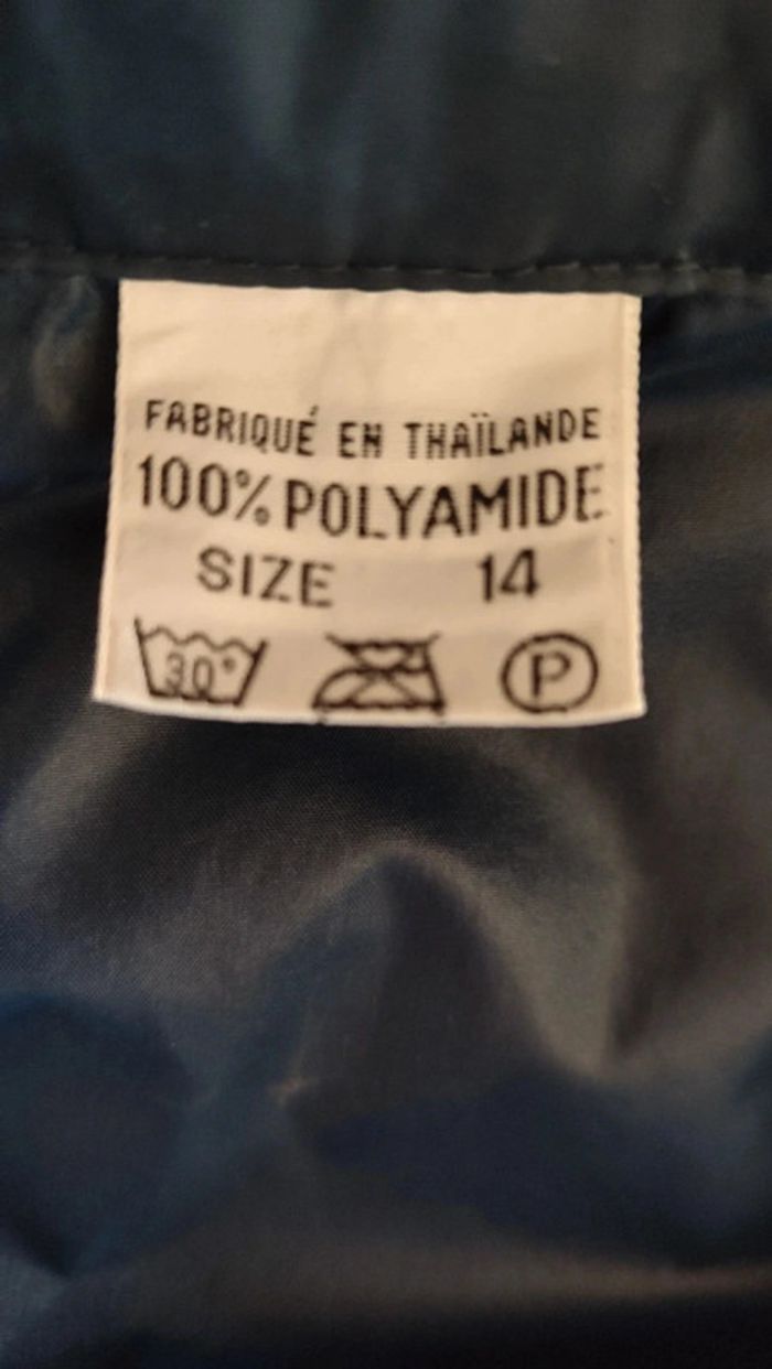 Veste Vintage Imperméable Bleu – Style K-Way – Taille 14 ans – TBE - photo numéro 5