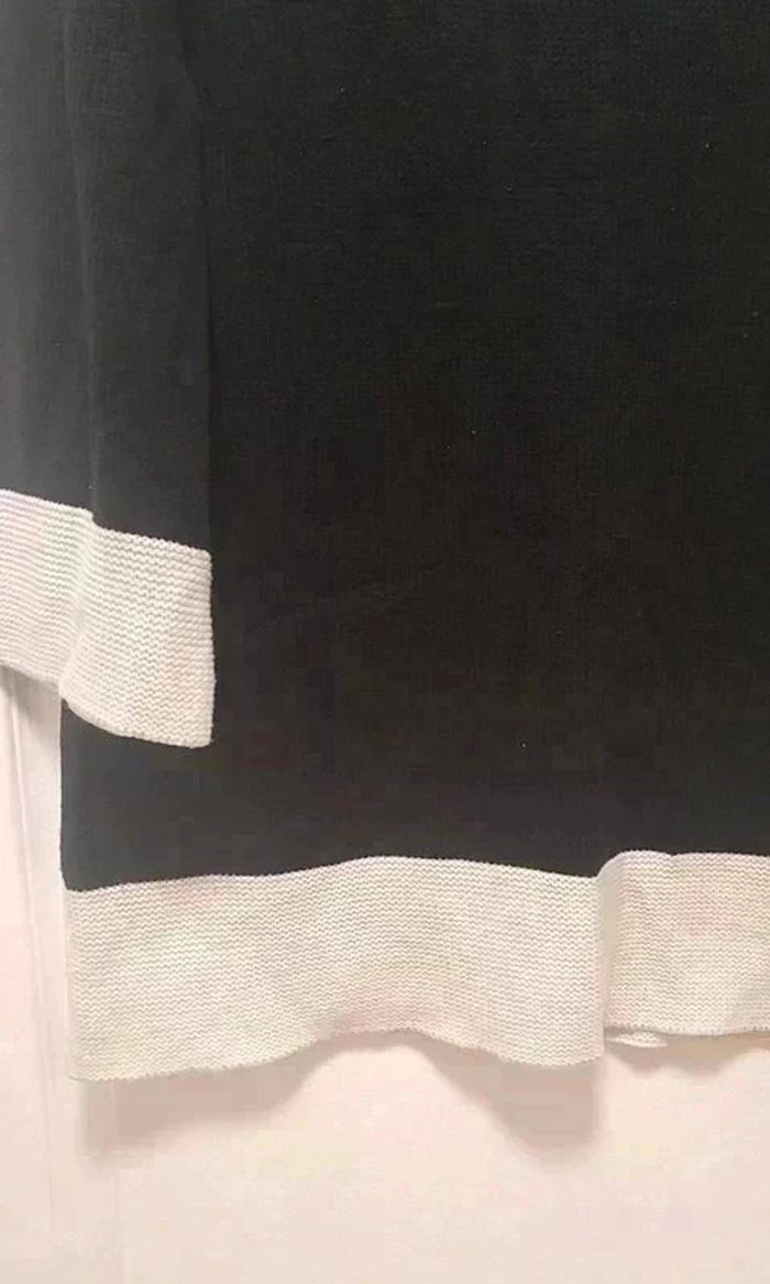 Pull manches 3/4 bicolore noir et blanc H&M M - photo numéro 3