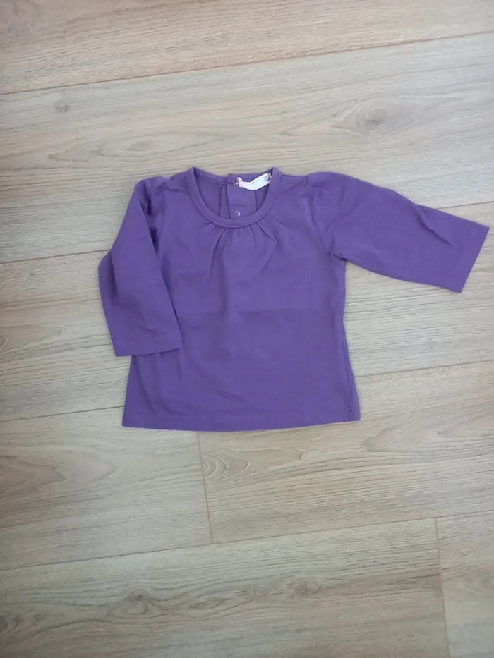 Tee shirt violet manches longues