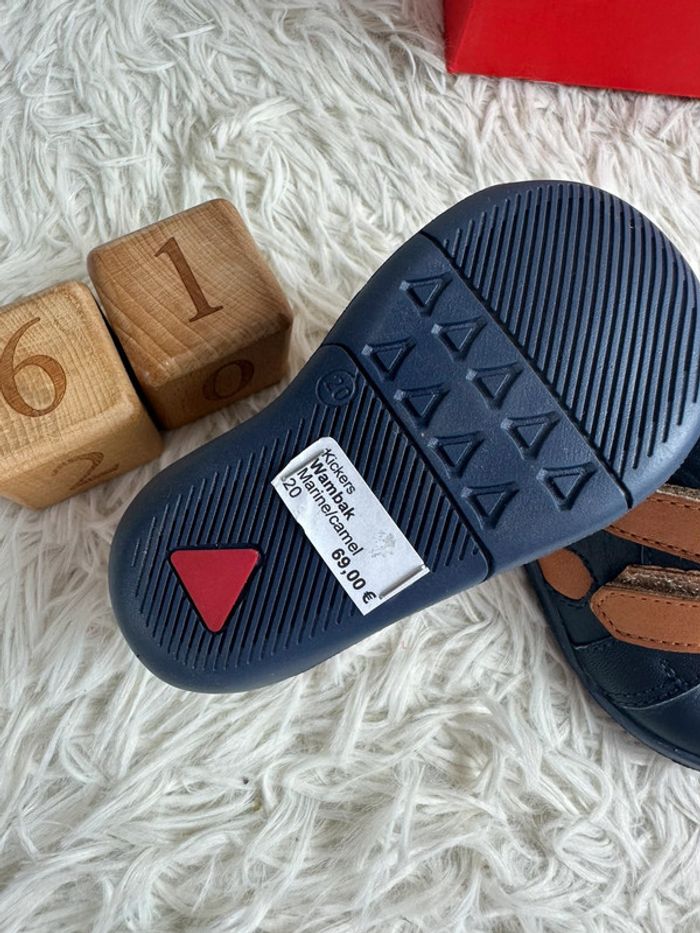 Paire de chaussures Kickers marine et camel taille 20 - photo numéro 4