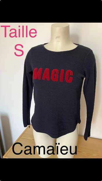 Haut bleu marine femme taille S camaïeu