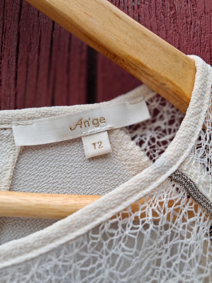 Blouse manches longues crème An’ge taille M - photo numéro 4