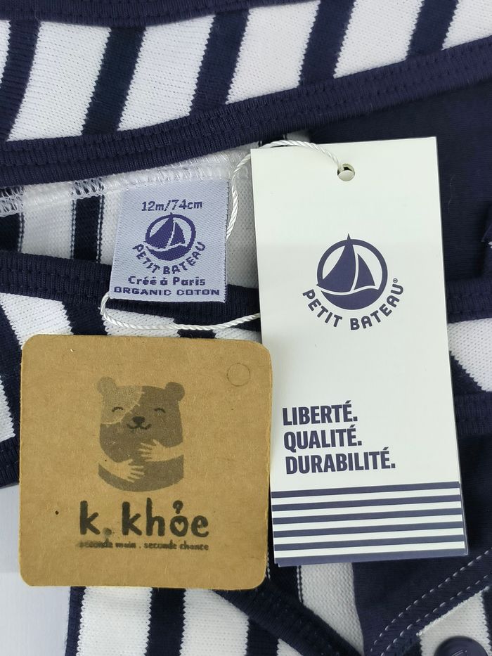 Coffret bébé Petit Bateau - une salopette et un gilet bébé + eau de soin - photo numéro 7