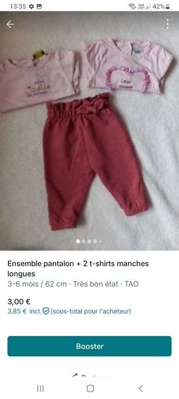 Ensemble fille 3 mois