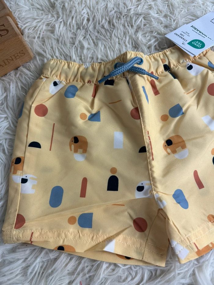 Short maillot de bain jaune vertbaudet taille 18 mois - photo numéro 2