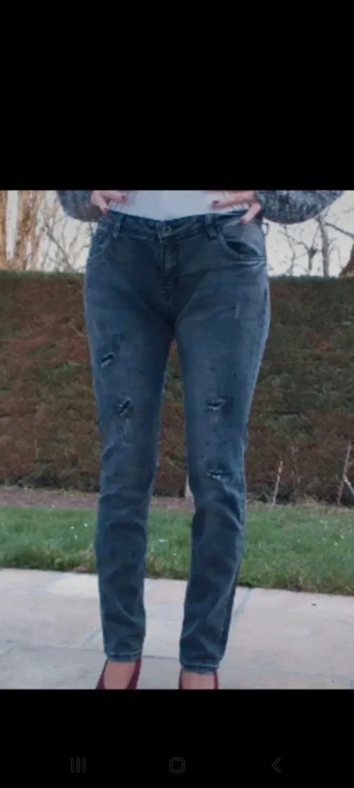 Jean 👖 XL perles et broderies - photo numéro 4