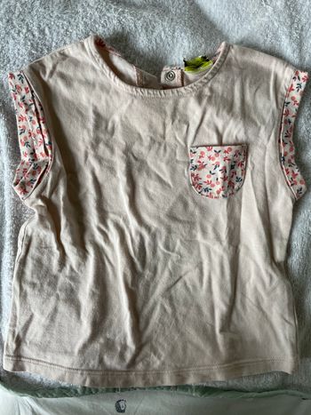 Tee shirt rose pale 18 mois