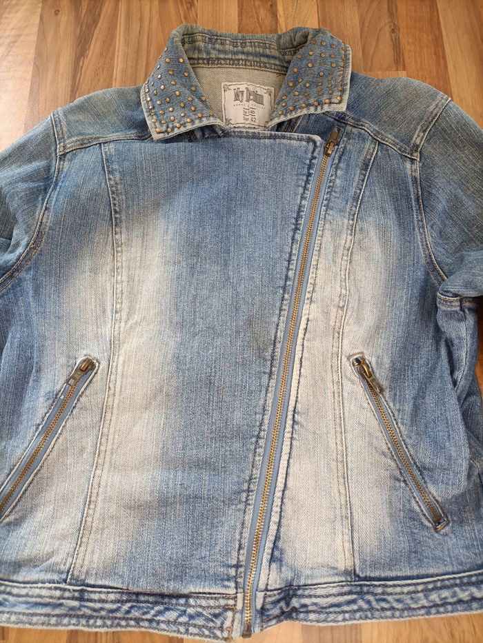 Veste perfecto Jean bleu Kiabi 42 - photo numéro 9