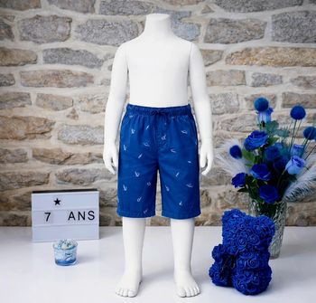 Bermuda motif requins bleu Garçon taille 7 ans marque Okaidi 🎸