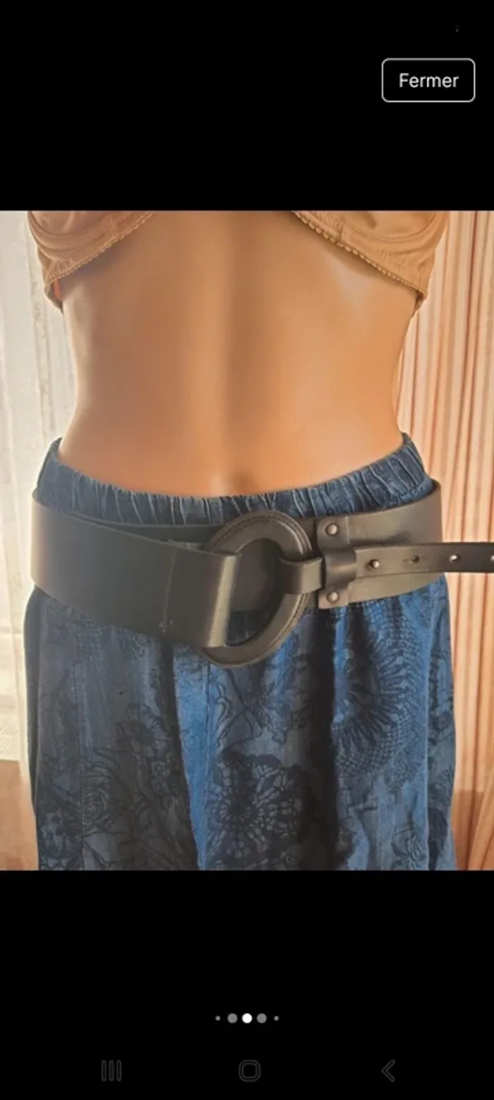 Ceinture Terre Bleue noir en cuir taille 42 80cm - photo numéro 5