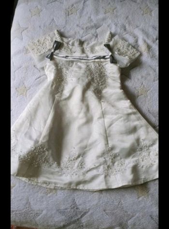 Robe cérémonie 12 mois écru perles