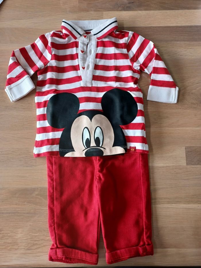 Ensemble polo pantalon mickey 3 mois
