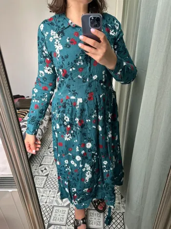 Robe longue fleurie en lin
