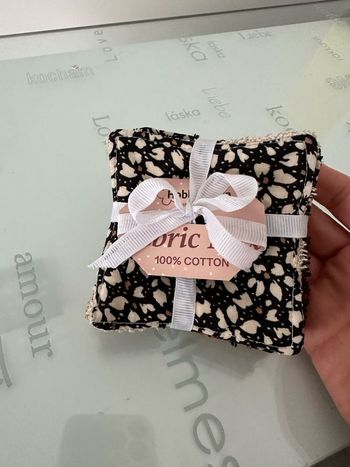 Lingette lavable et réutilisable lot de 8 en éponge coton