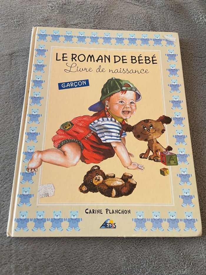 livre le roman de bébé : livre de naissance pour garçon