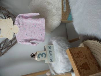 Jolie t shirt manche longue rose poudre nature tissaia bébé fille 3 mois