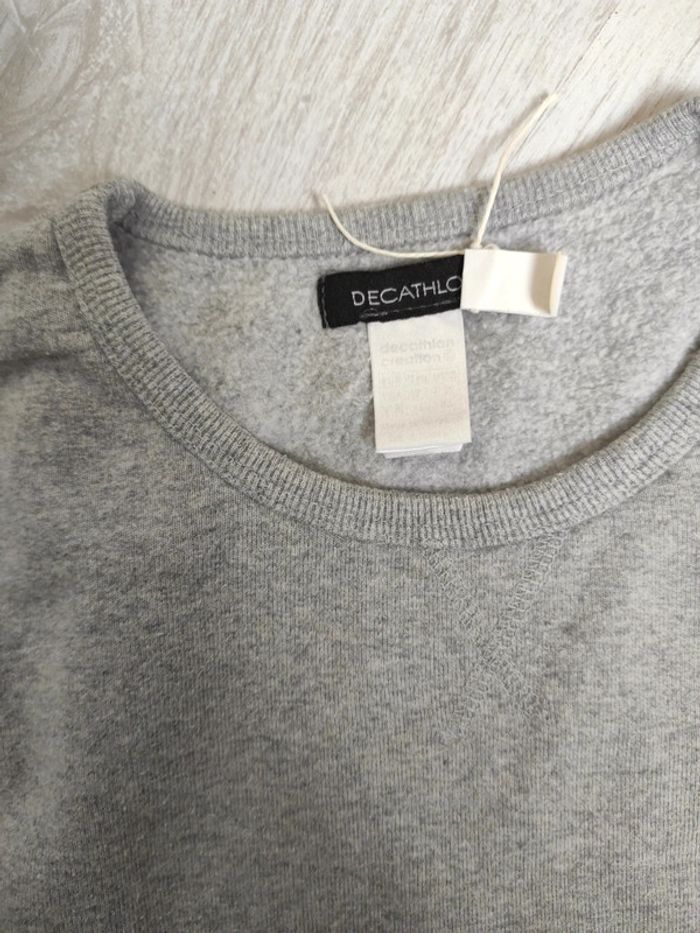 Sweat Decathlon fille 12 ans gris chiné - photo numéro 2