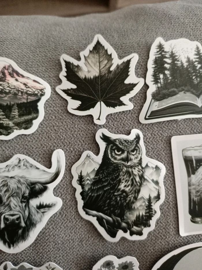 15 autocollants sépia noir et blanc - photo numéro 6