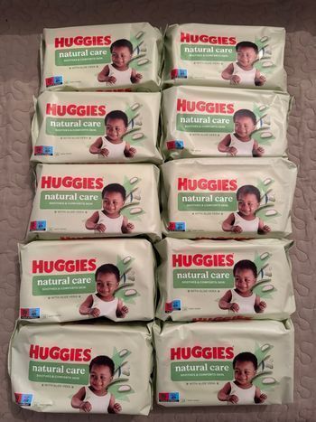 Lingettes Huggies Natural. Care Aloe Vera