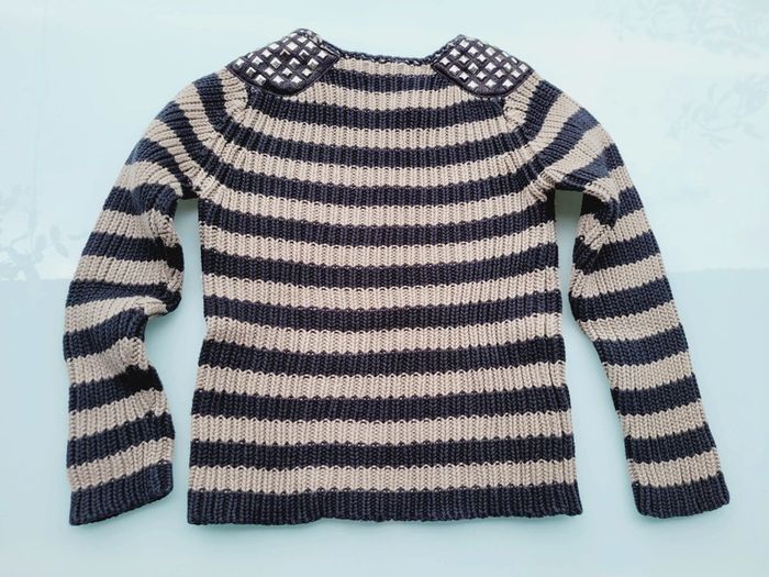 Très beau pull coton IKKS, 6 ans, à rayures - photo numéro 5
