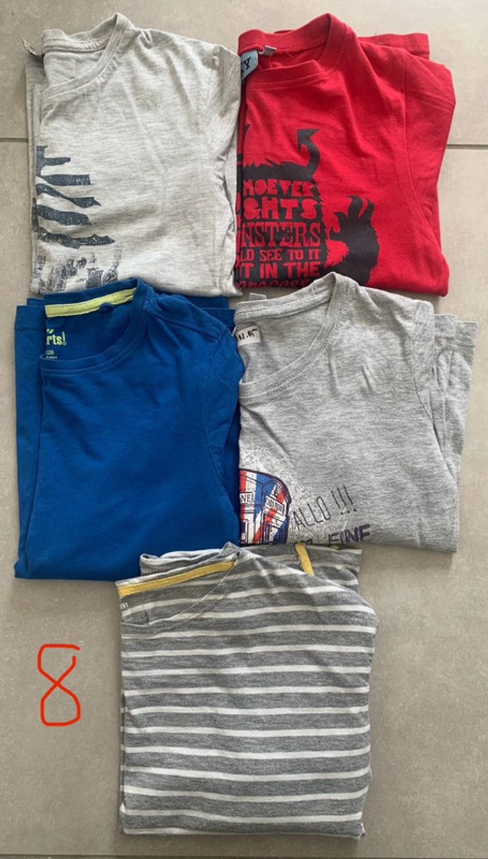 Lot de 5 tee-shirts manches longues 8 ans garçon