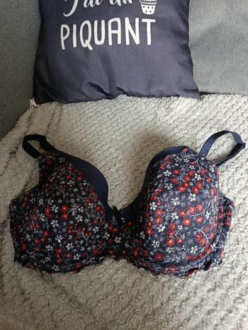 Soutien gorge bleu fleuri 95E