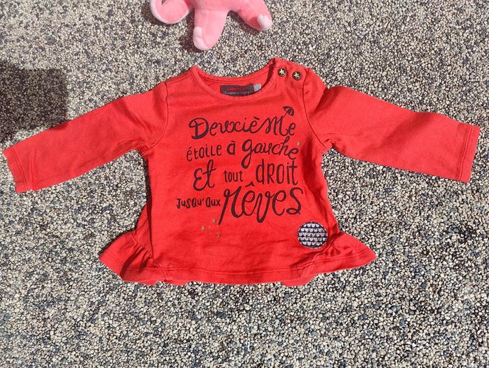 Joli haut catimini rouge fille 6 mois - photo numéro 2