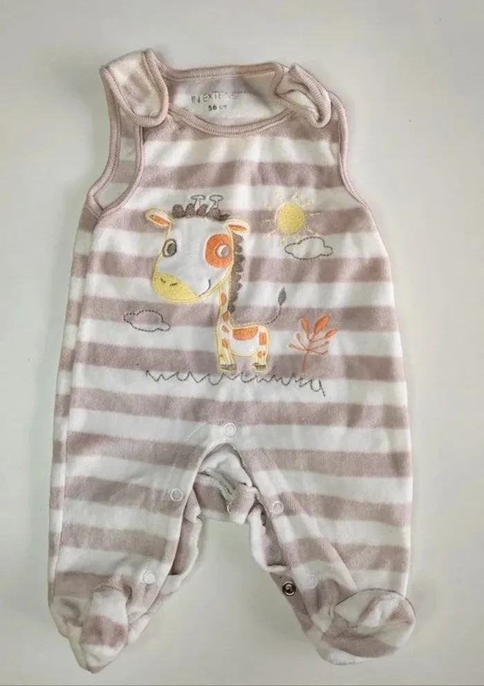 Pyjama grenouillère / Girafe - 1 mois