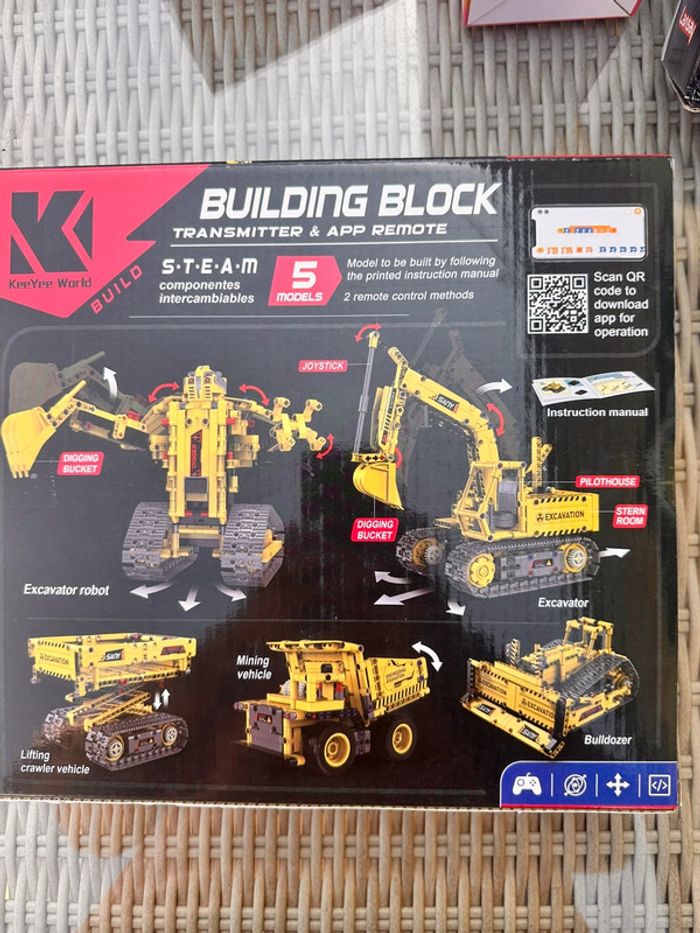 Jeu de Construction 5 en 1 – Engins de Chantier Télécommandés - photo numéro 2