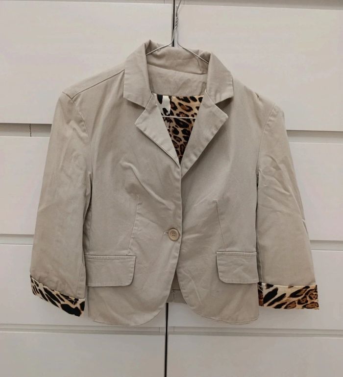 Veste beige léopard t.38