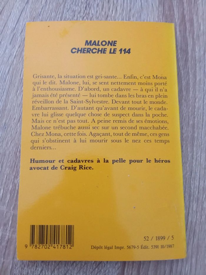 Craig Rice 🫧 Malone cherche le 114 - photo numéro 2