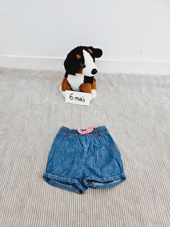 Short fluide imitation jeans bébé fille 6 mois