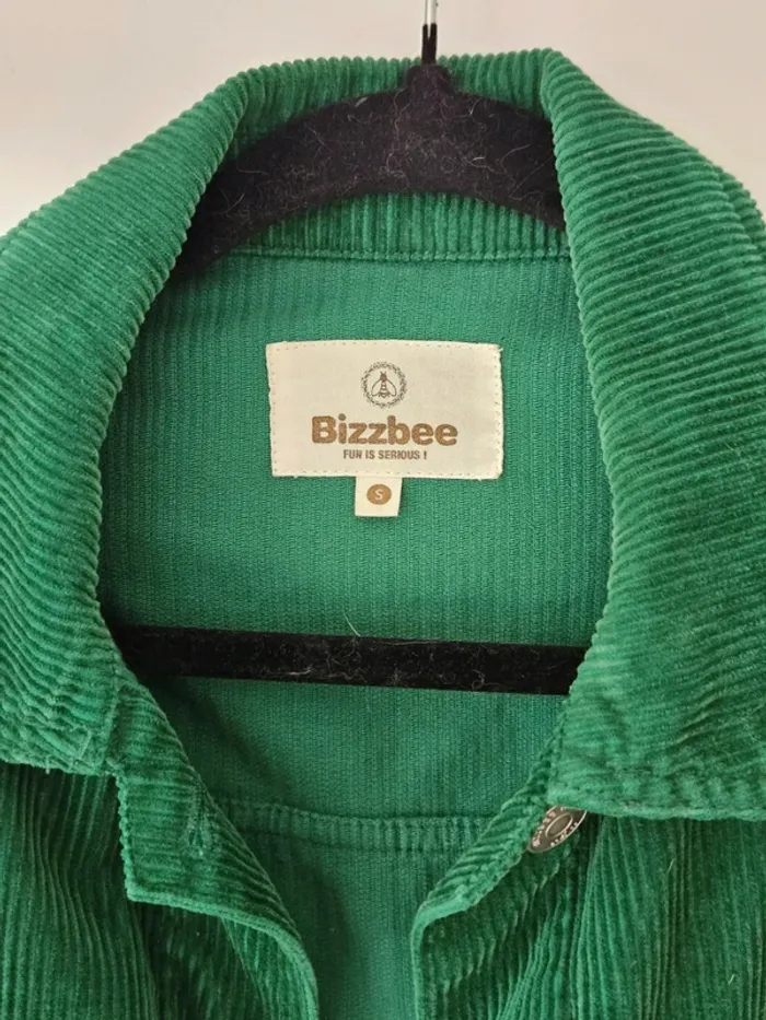 Veste oversize en velours côtelé verte Bizzbee taille S/36 - photo numéro 2