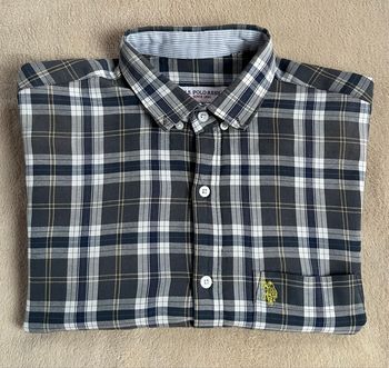 Chemise grise à carreaux (lignes jaunes) | Us polo.assn. | Homme taille xL