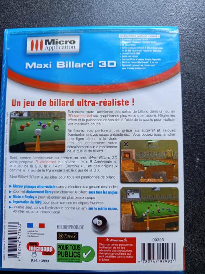 PC - Maxi billard 3D - photo numéro 2